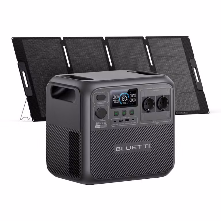 BLUETTI Generatore solare Elite 200 V2 con pannello solare da 350W incluso, centrale elettrica portatile da 2073,6Wh, alimentazione di emergenza per il campeggio, interruzioni di corrente