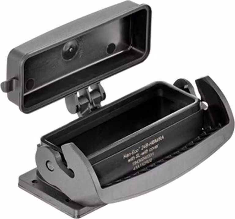 HARTING Han ECO 24B Custodia da montaggio senza telaio di supporto con 1 staffa longitudinale con cappuccio protettivo in plastica - 1 pezzo