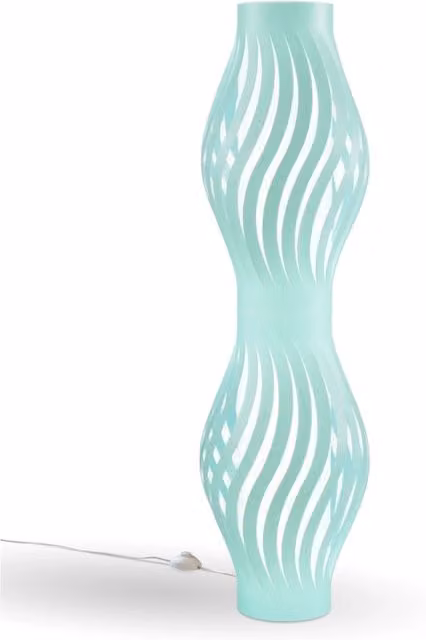 Piantana moderna Linea Zero verde con 2 luci E27, Altezza: 123 cm – 1