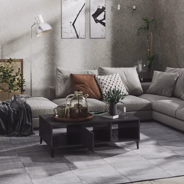 vidaXL Tavolino grigio lucido 103,5x60x35 cm Materiale a base di legno - Tavolino - Tavolini - Tavolini - Tavoli da caffè