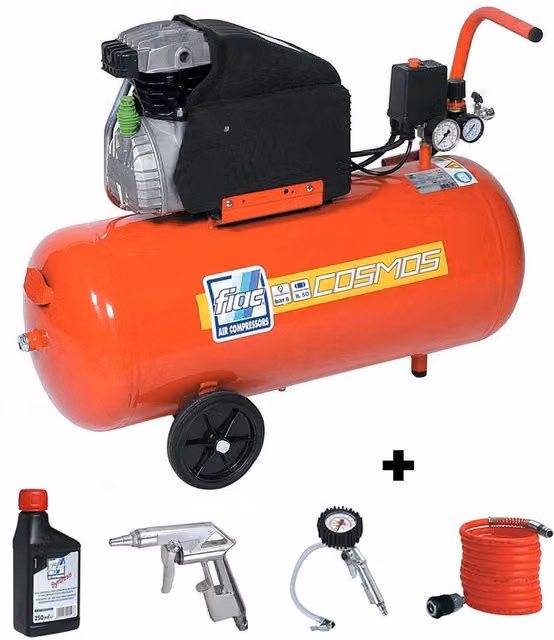 Compressore d'aria elettrico coassiale Fiac Cosmos 255 rosso da 50 lt con pressione 8 bar e potenza 1,5 Kw – 1