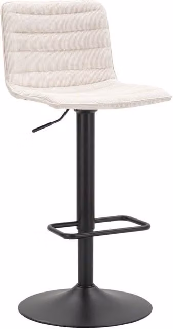 Sgabello Bar High Bianco 43x49,5x85,5 cm in Ferro e Compensato e Spugna e Poliestere Nero e Bianco