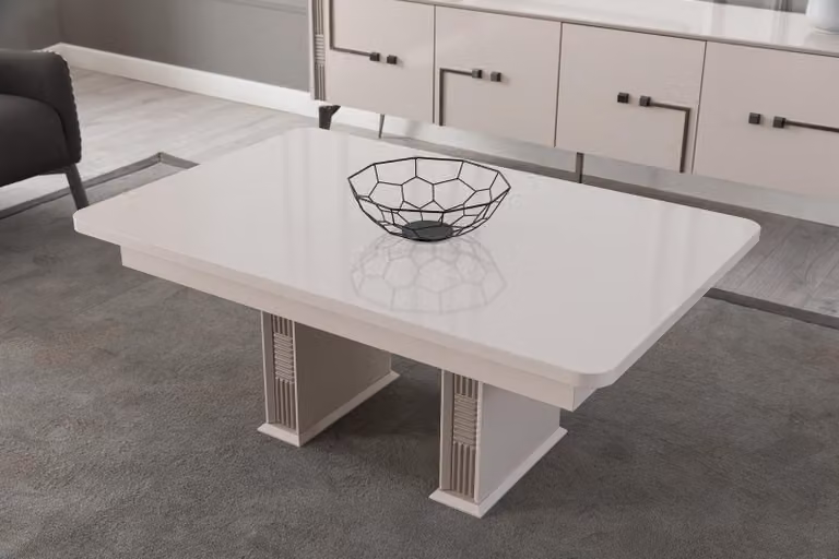 Weißer Couchtisch Wohnzimmer Holztische Luxus Möbel Designer Tische