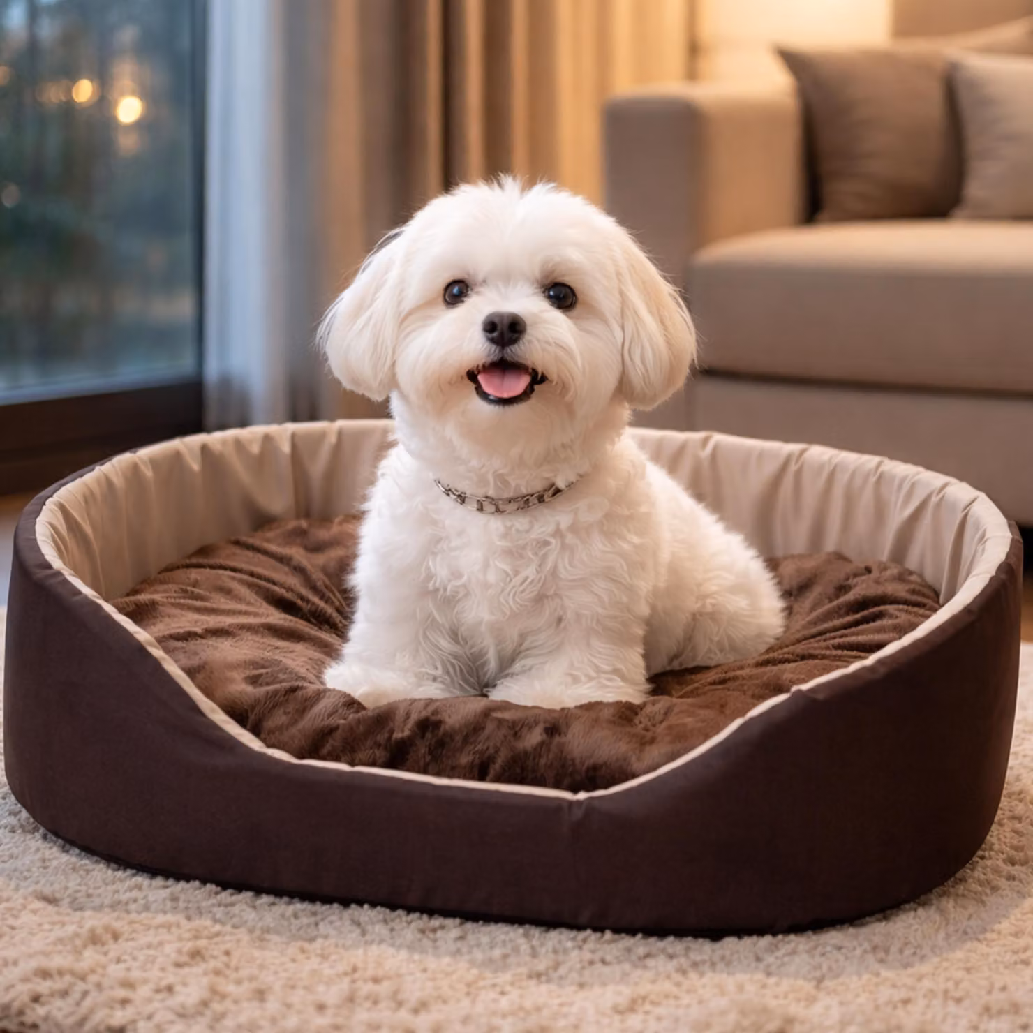 Best for Pet: cuccia per cani, comoda casetta con cuscino per animali di piccola taglia – comoda e lavabile | Marrone, 68x57
