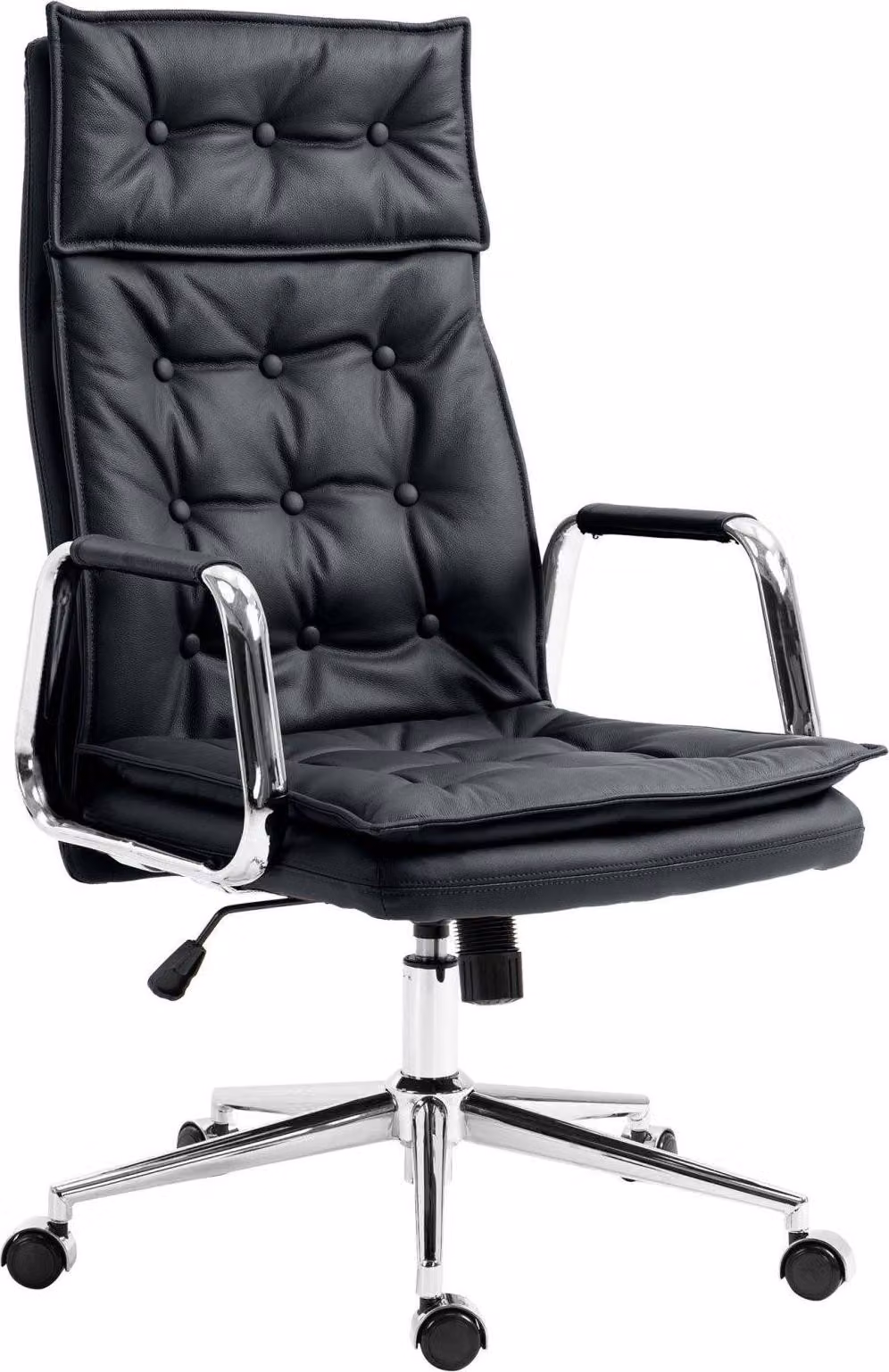 Sedia da ufficio ergonomica in pelle - Sedia da ufficio - Regolabile e senza manutenzione - Colore amico: nero