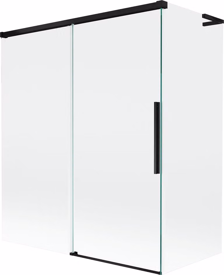 Mexen Rox L paravento da vasca a 2 ante scorrevoli 140 + 70 x 150 cm, trasparente, nero - 8C9L-140-070-70-00