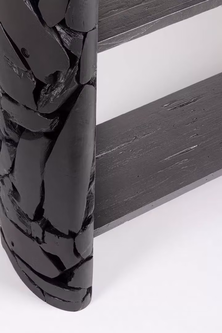Consolle ARWOOD in legno color nero L: 155 cm, P: 36 cm – 3