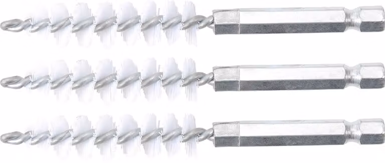 BGS spazzola in nylon 12 mm esagono esterno 6,3 mm (1/4") 3 pezzi - 3078-12-N