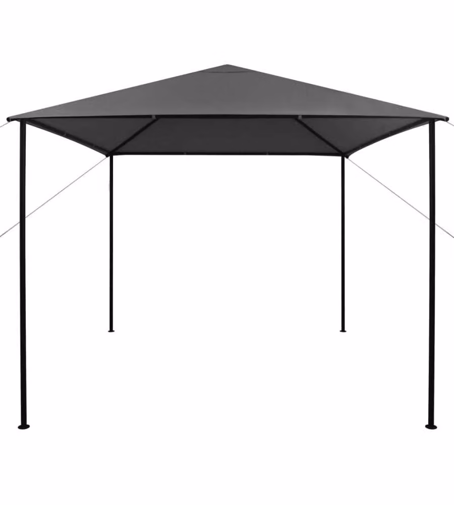 Gazebo 3x3 m Antracite in Tessuto e Acciaio 180 g/m²