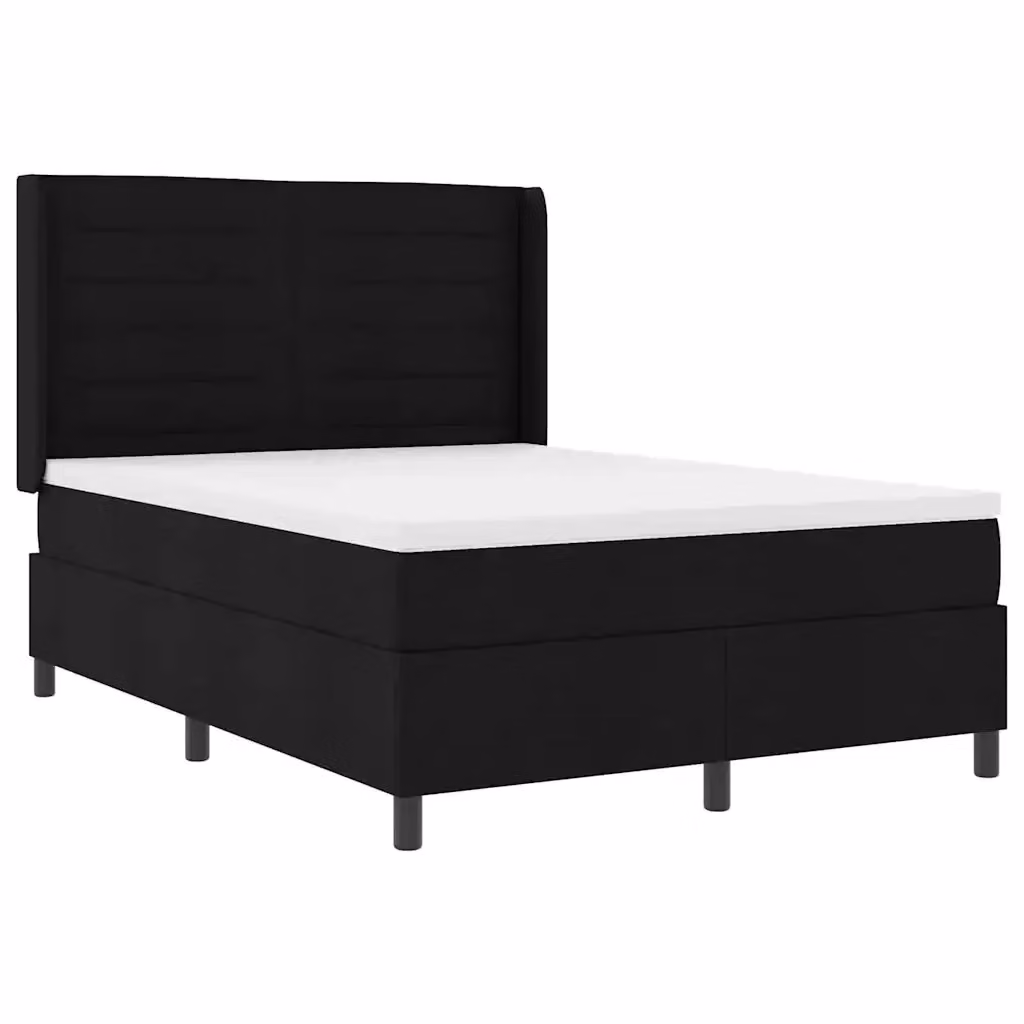 Letto moderno vidaXL con materasso a molle insacchettate e illuminazione LED sottostante, colore nero, L/P: 140 x 200 cm – 2