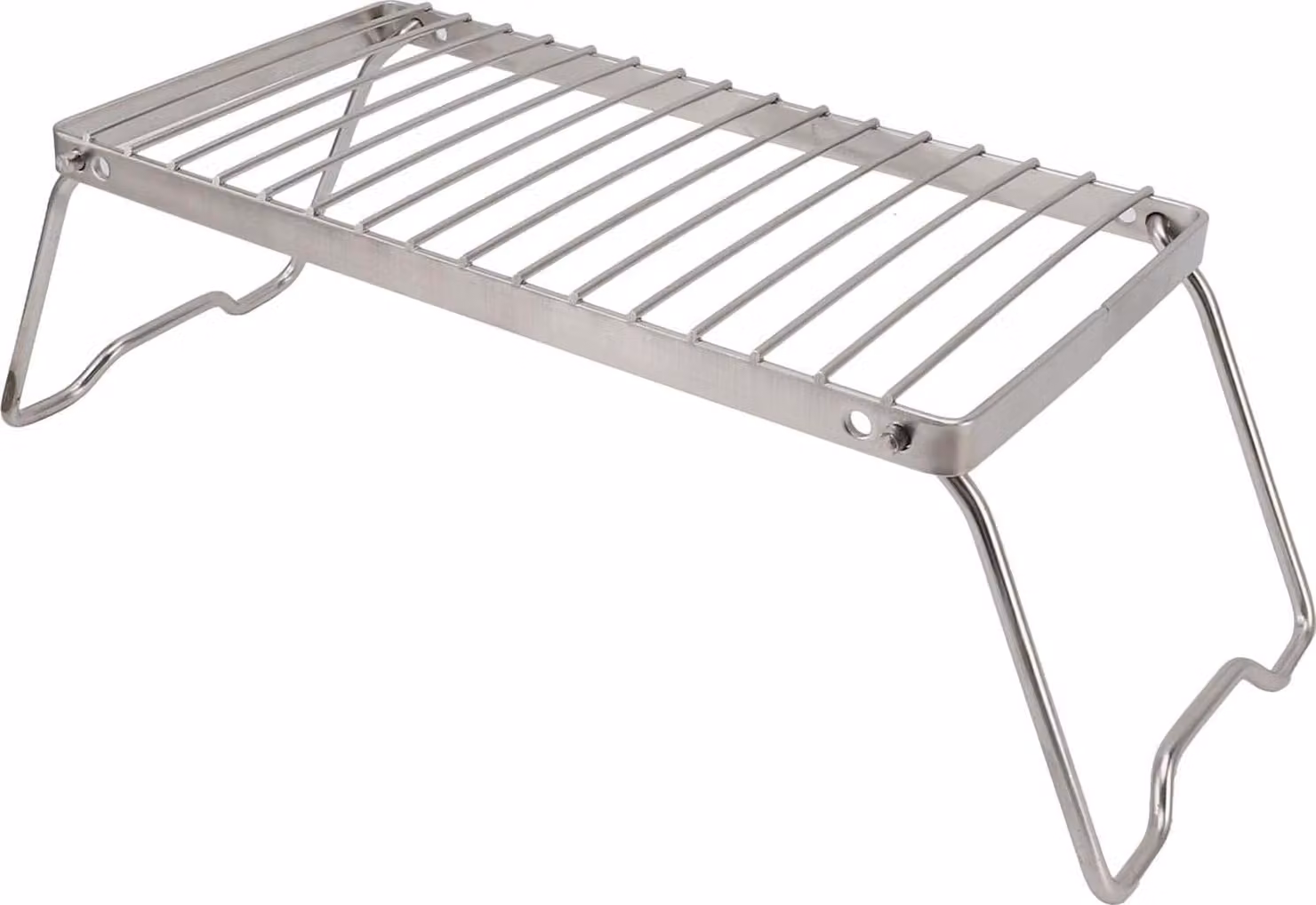 Griglia per fuochi da campo in acciaio inox 304 - regolabile in altezza e portatile per il campeggio