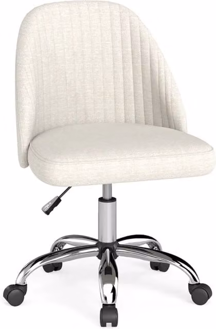 Sedia da ufficio girevole regolabile 60 x 60 x 74-83 cm comfort imbottito salvaspazio design minimalista in tessuto beige 20_0015915