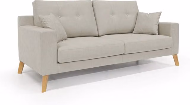 Divano moderno Danish Divani.Store in tessuto impermeabile beige, L: 206 cm