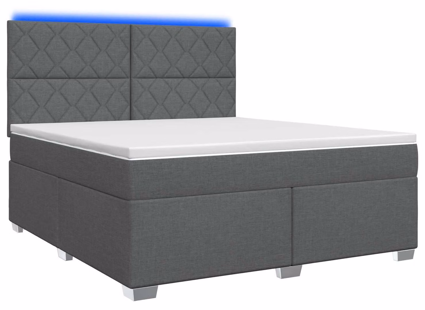 Letto a molle con materasso grigio scuro 160 x 200 cm in tessuto