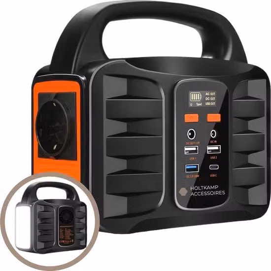 Stazione di Emergenza di Potenza con porte USB e USB-C, colore nero
