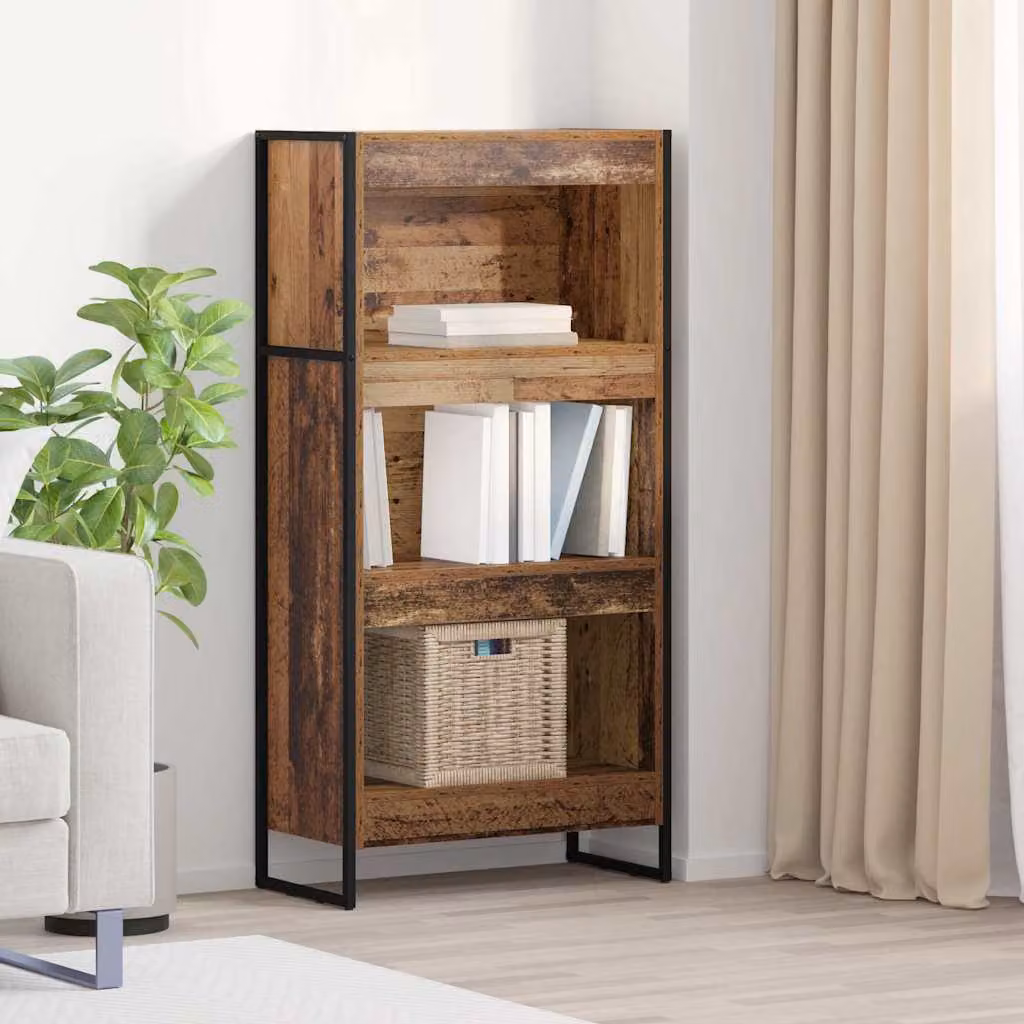 vidaXL Armadio per Libri in Stile Industrial Marrone L: 60 cm, P: 30 cm, H: 121 cm