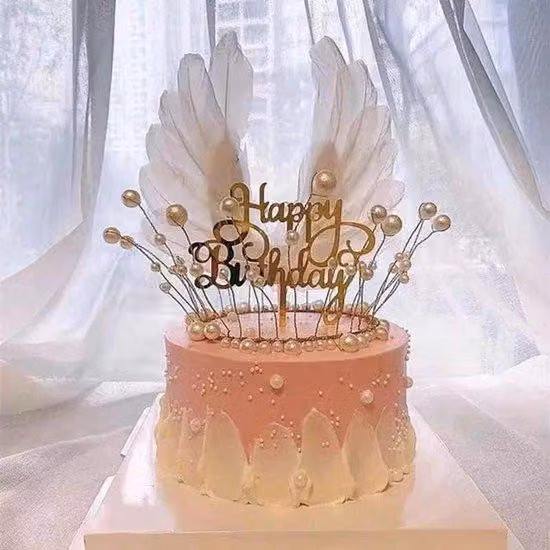 Decorazioni per torte per compleanni, matrimoni e feste per neonati, con perline
