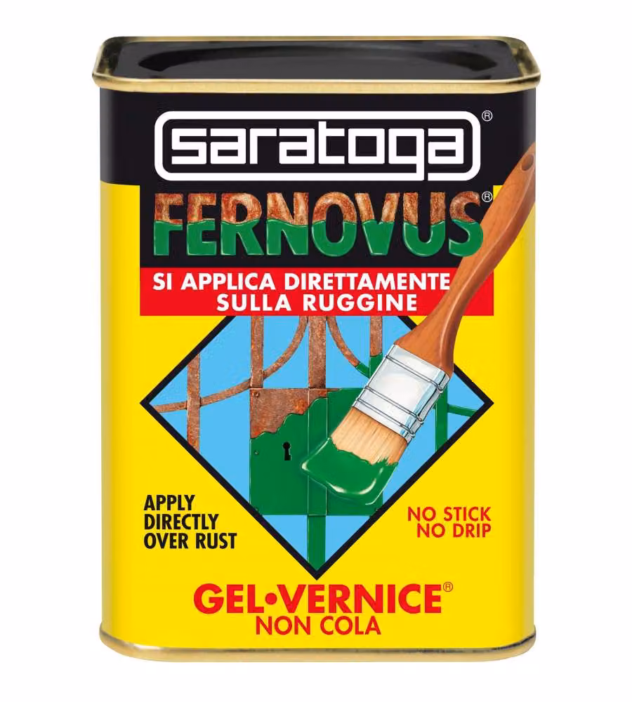 Saratoga Gel Antiruggine Fernovus per Metallo, Nero Brillante, 750 ml