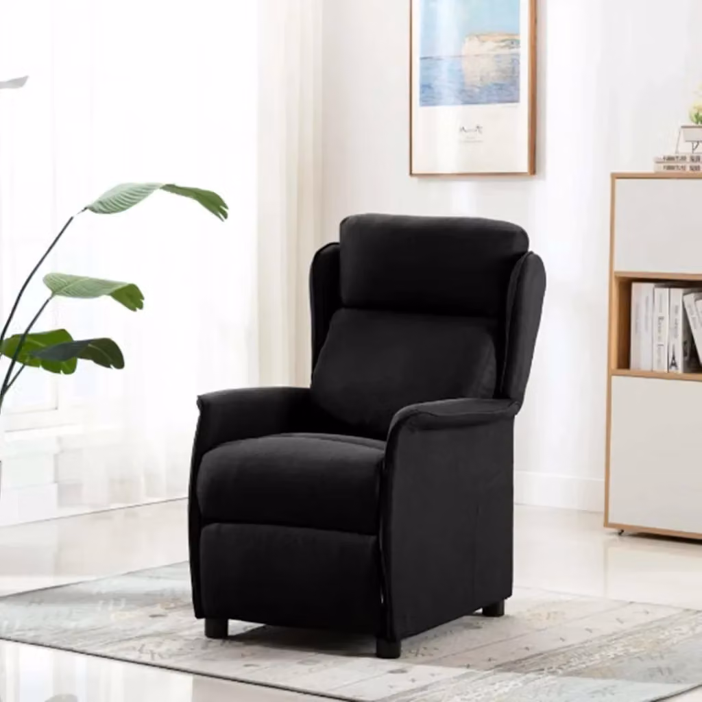 Poltrona reclinabile relax vidaXL Nero con braccioli, L: 66.5 cm, P: 94 cm, H: 101.5 cm – 2