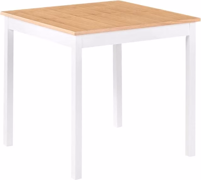 Tavolino da pranzo quadrato BELIANI in MDF impiallacciato rovere e pino bianco L 80 cm x P 80 cm x H 76 cm