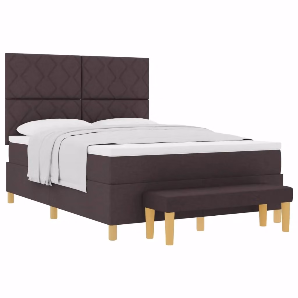 Letto moderno con testiera in tessuto marrone vidaXL L/P: 160 x 200 cm – 2