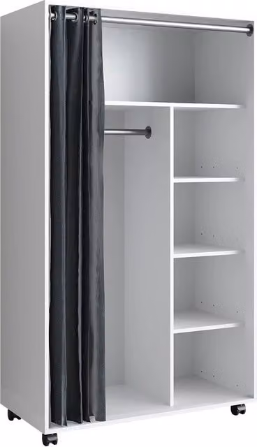 Armadio multifunzione Doros Bianco 100 x 168 cm Con rulli Vicco