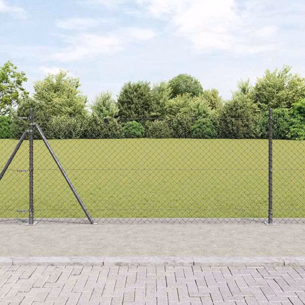 Maison Exclusive - Palo della recinzione Grigio 25 x 0,8 m (rete 40 x 40 mm)