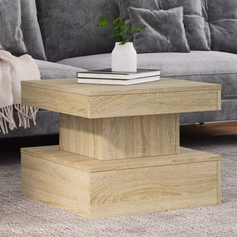 Maison Exclusive - Tavolino con luci LED in rovere Sonoma 50x50x40 cm