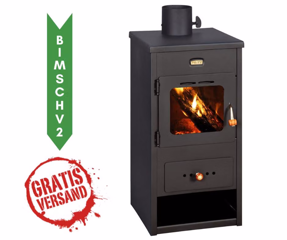 Stufa a legna Prity, modello K1 Optima, potenza 9,5 kW