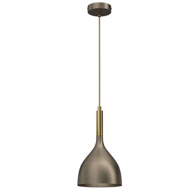 Lampada a sospensione Noak, titanio oro lucido, 1xE27x15W, metallo, dimensioni: 110x17x17 cm, IP20, Luminex