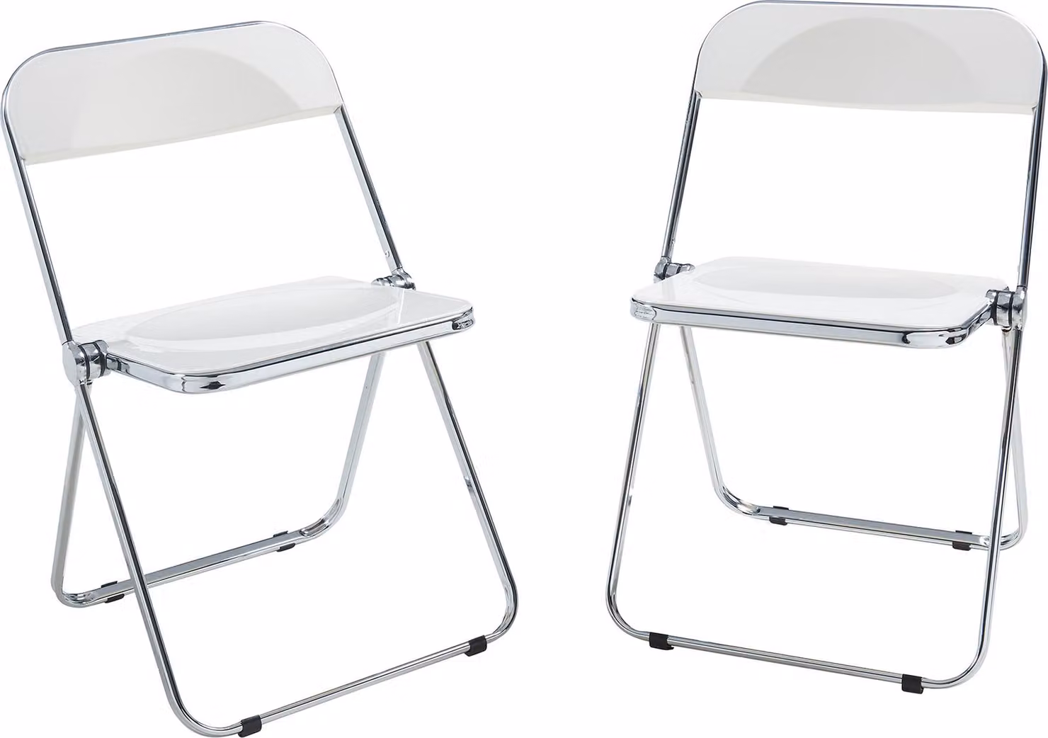 Sedia pieghevole 'Pornainen' set di 2 con struttura in acciaio bianco