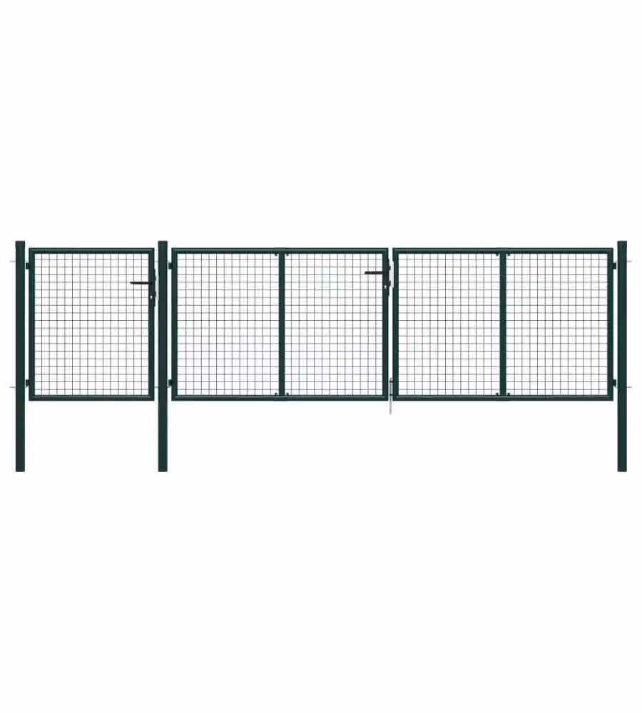 Cancello per Giardino in Acciaio 400x75 cm Verde