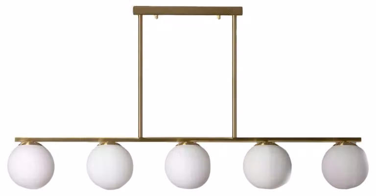 Lampada a sospensione Milano oro-bianca 5xE27x40W in metallo, dimensioni: 60x115x15 cm, IP20, Abruzzo