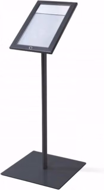 Espositore a Leggio con Piantana 29x47,7x2,3 cm in Alluminio Porta Menù Nera