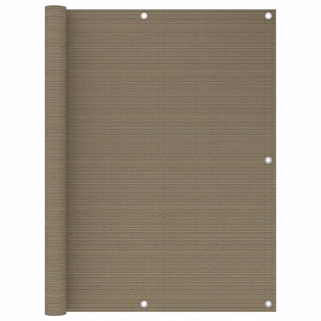Schermo per balcone Living Store, color taupe, 120x600 cm, realizzato in HDPE