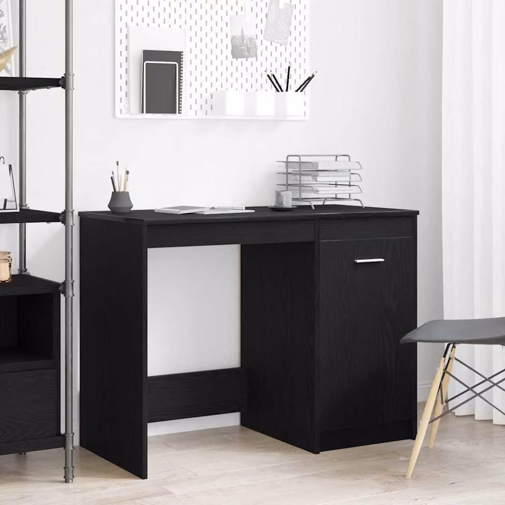 Maison Exclusive - Scrivania effetto rovere nero 100 x 50 x 76 cm