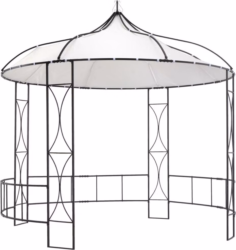 The Living Store Gazebo 300 x 290 cm Bianco Rotondo