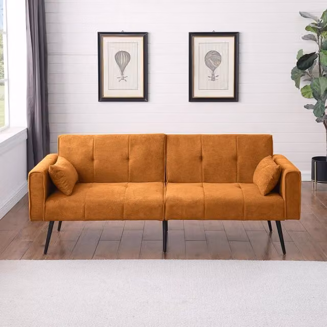 Divano Letto Futon Imbottito ¨C MINIMAL ¨C Tessuto, Pieghevole, 2 Posti