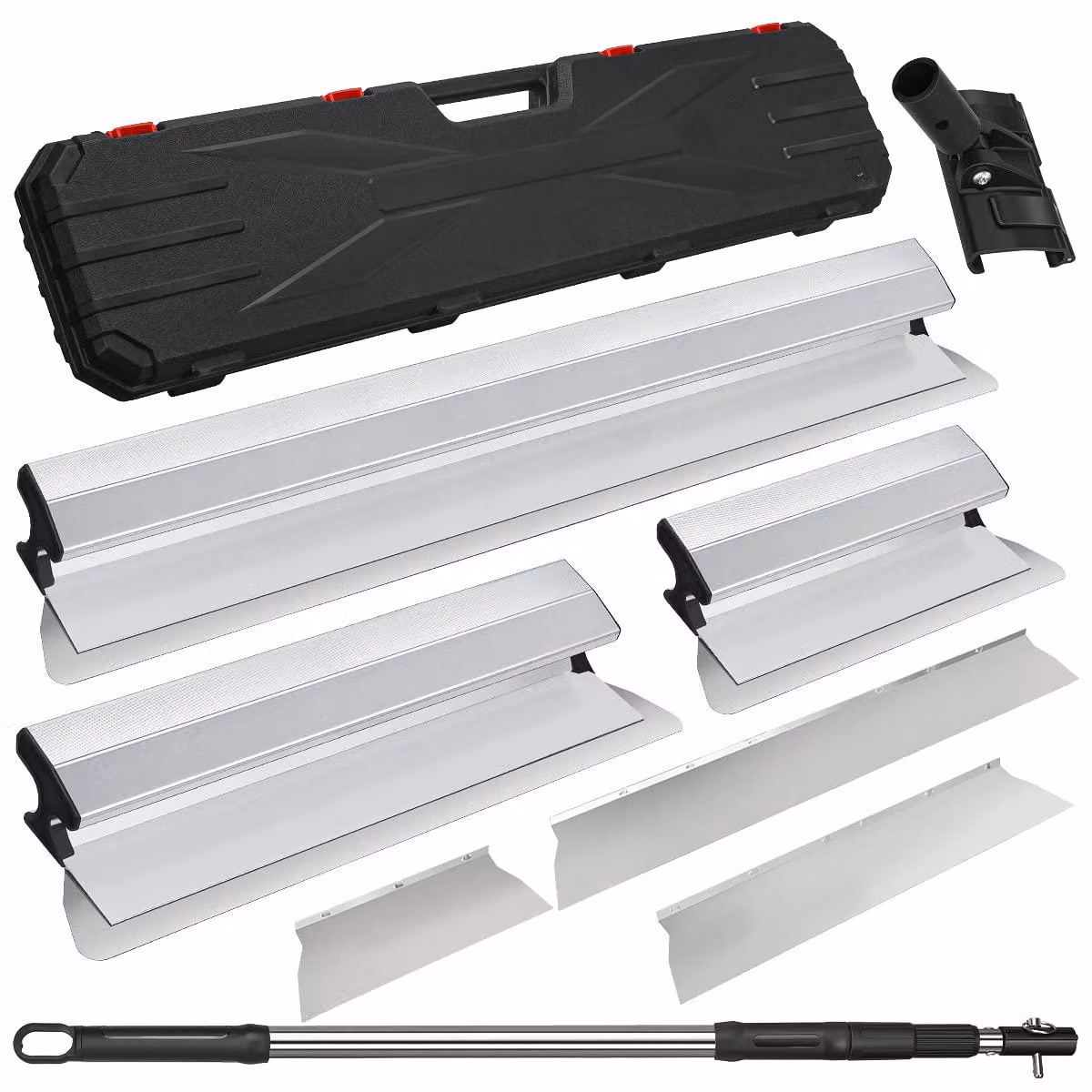 Set di spatole per livellare in acciaio inossidabile, dimensioni 30+50+80 cm, con manico telescopico