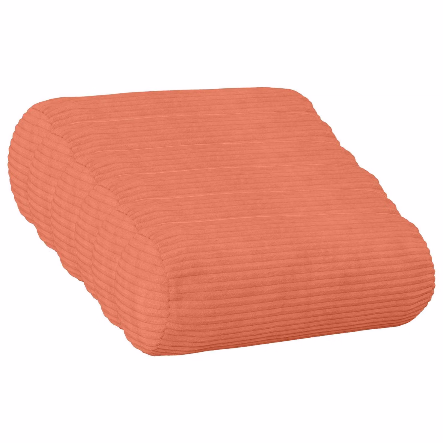 Set di 6 federe vidaXL HEERLEN in velluto a coste, colori rosso e arancio, Ø 15 x 40 cm