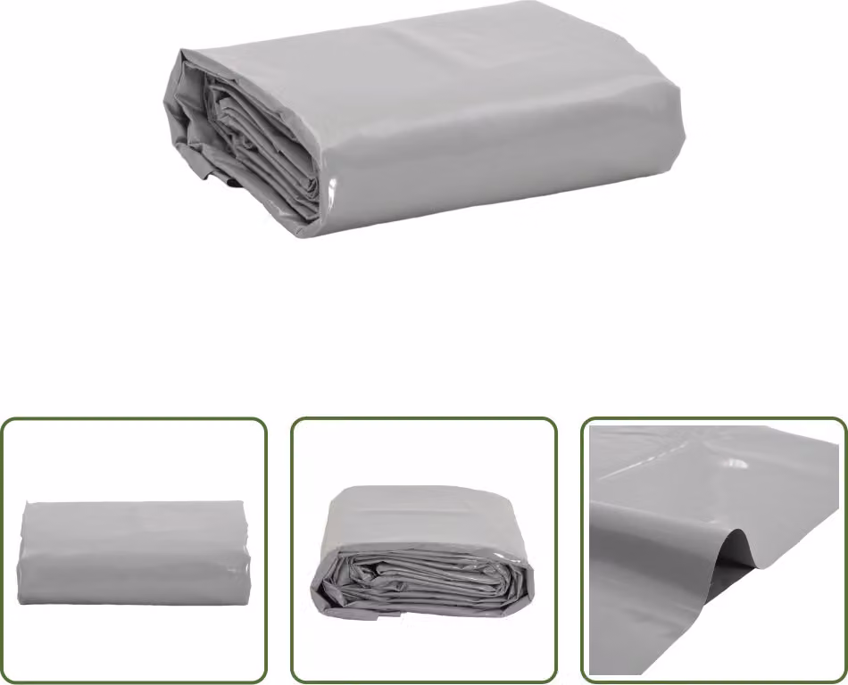 The Living Store Abdeckplane Grau 5x6 m 650 g/m²
