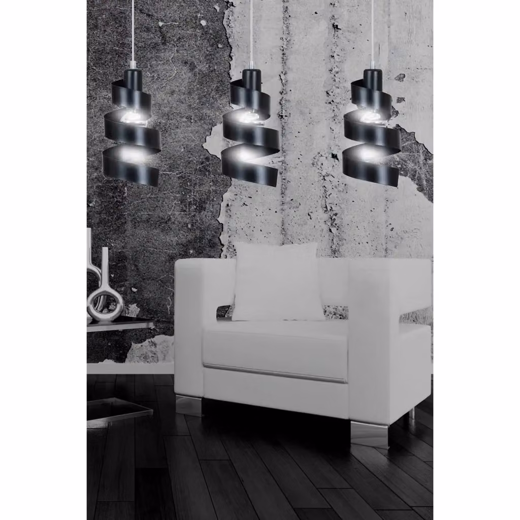 Lampadario da soffitto moderno Luceart-Classic con 3 luci in acciaio inossidabile nero – 2