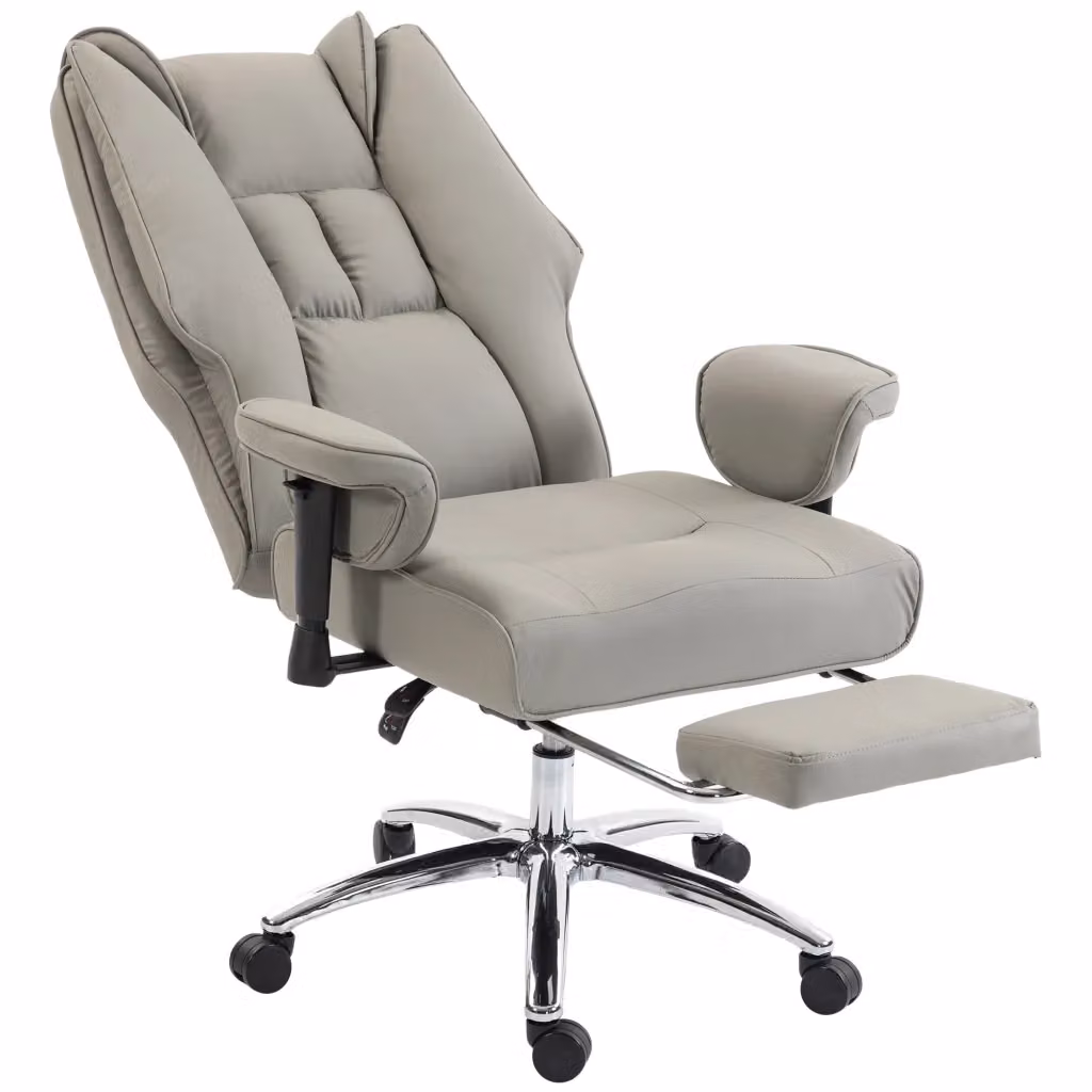 Sedia da Ufficio Ergonomica DESIGN IN in Ecopelle Grigia con Poggiatesta e Altezza Regolabile – 2