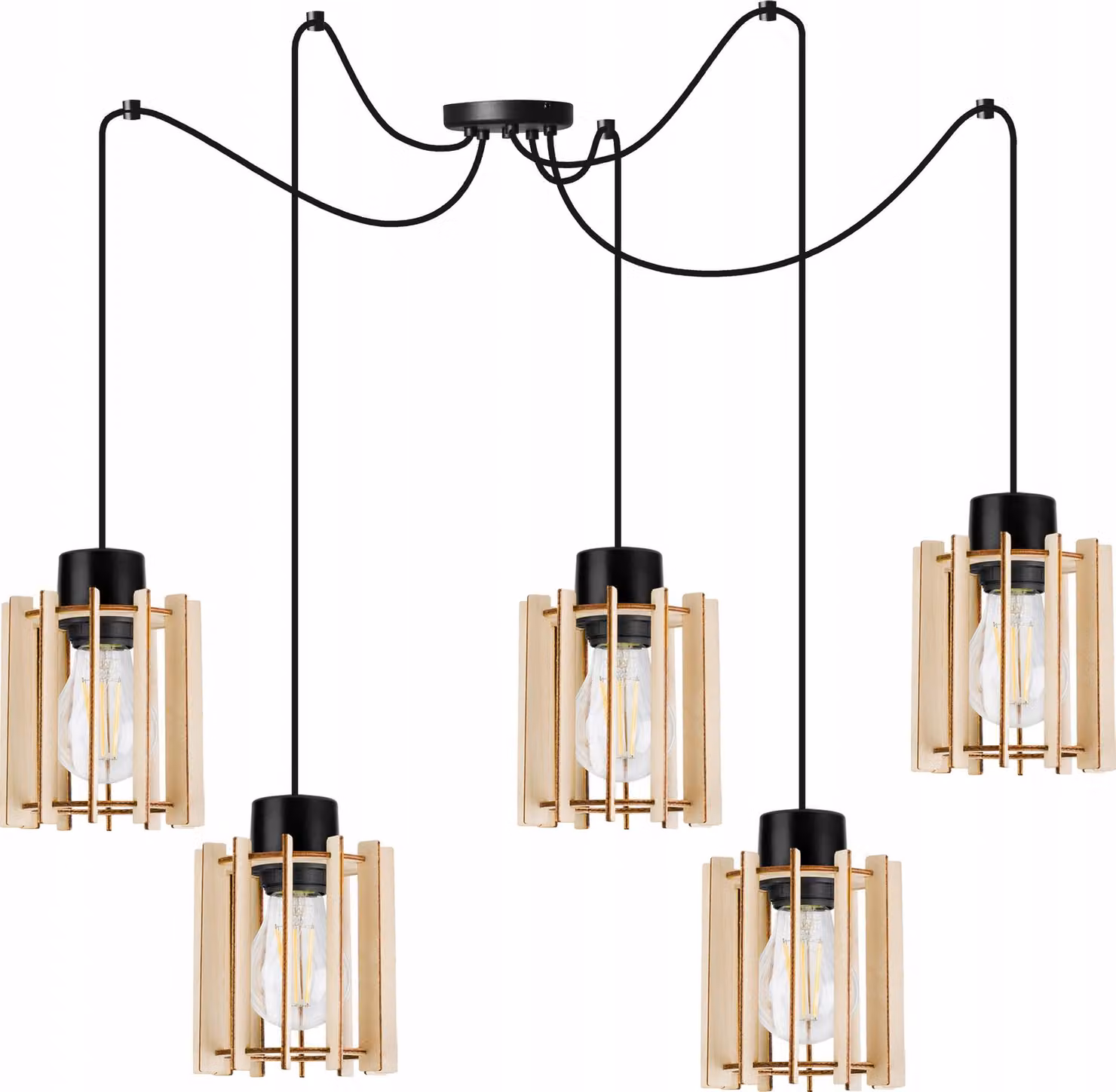 Moderna Lampada A Sospensione A Led In Legno
