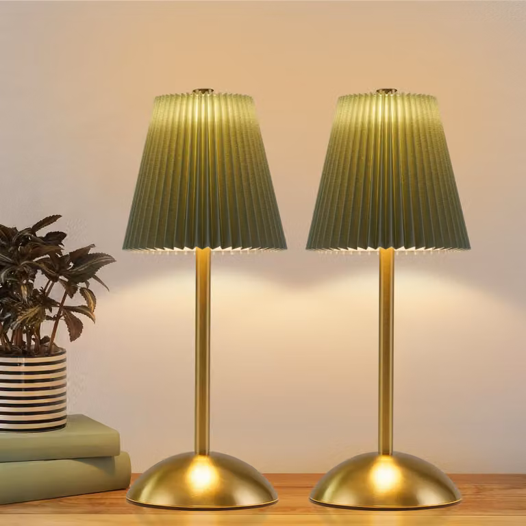 ZMH Lampada da comodino Set di 2 Lampade da tavolo a batteria - Lampada da tavolo ricaricabile a LED Touch Dimmerabile USB Ricaricabile Lampada da sala da pranzo in tessuto Lampada da comodino di design moderno per soggiorno camera da letto Tavolo da pran