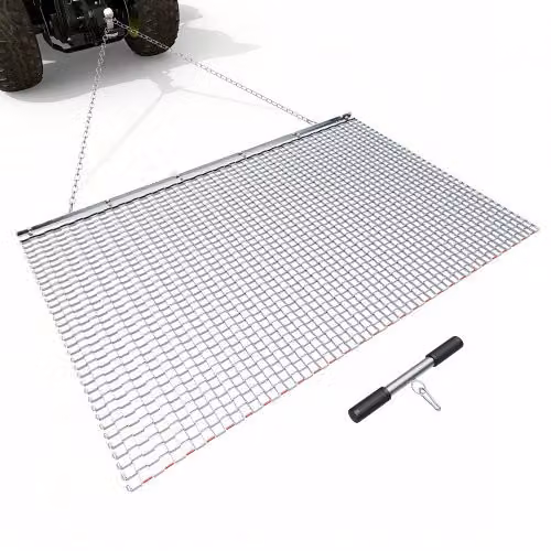 Erpice a catena VEVOR in acciaio zincato per prato, rete livellatrice in metallo compatibile con trattori ATV e tosaerba, L: 152,5 cm, P: 91,4 cm
