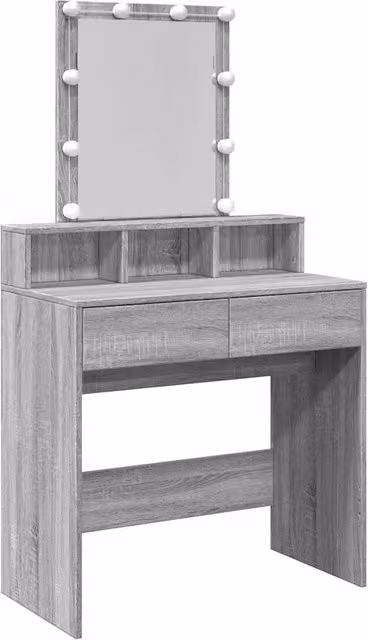Toeletta Hollywood con LED Grigio Sonoma L: 80 cm, P: 41 cm, H: 144,5 cm