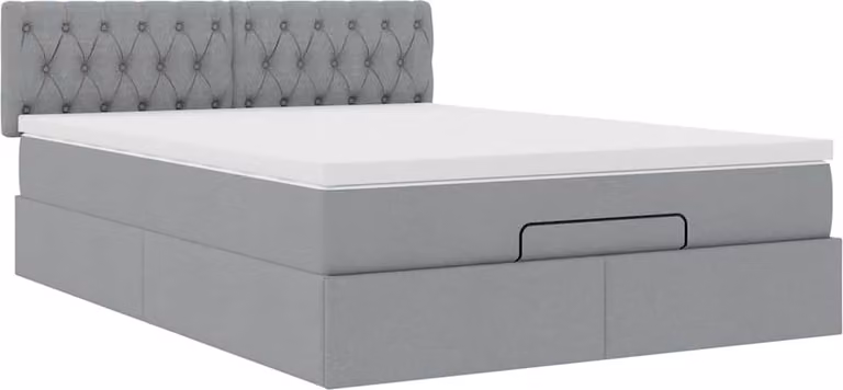 Struttura Letto Pouf con Materasso 140x200 cm in Tessuto