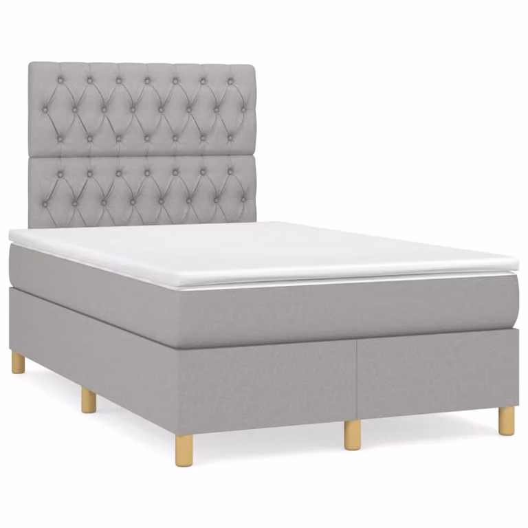 Maison Exclusive - Giroletto a Molle con Materasso Grigio Chiaro 120x190cm Tessuto