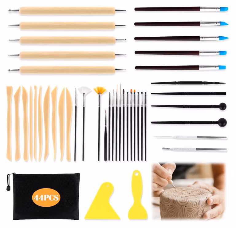 Solidchoice - Set di 44 utensili per ceramisti, completo di custodia